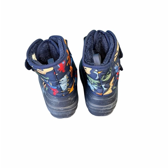 Place Navy Dinosaur Print Snow Kids Boots Size 7C - Picture 3 of 5